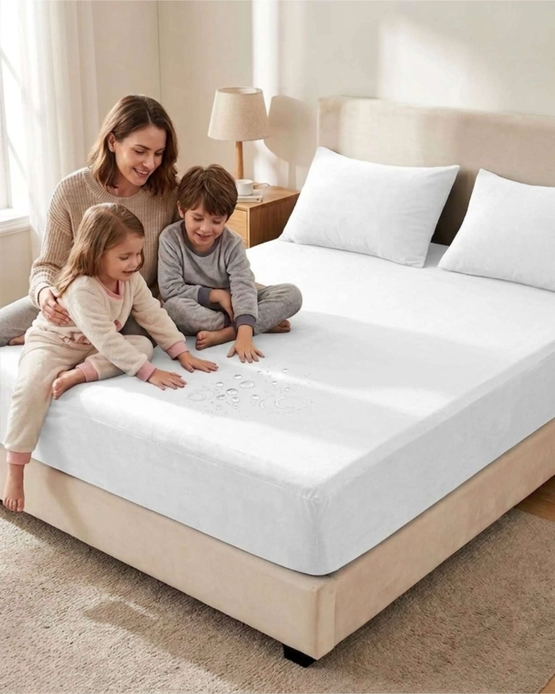 PROTECTOR DE COLCHON IMPERMEABLE SUPER KING COLOR BLANCO - 5