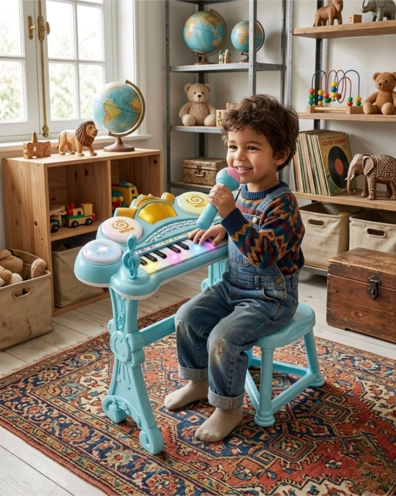 IANO MUSICAL ELECTRONICO DIVERSION Y APRENDIZAJE 3 EN 1 - 6