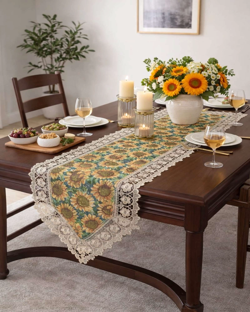 CAMINO DE MESA ESTILO BOHO CHIC 40X180 CM DECORACION ELEGANTE - 3