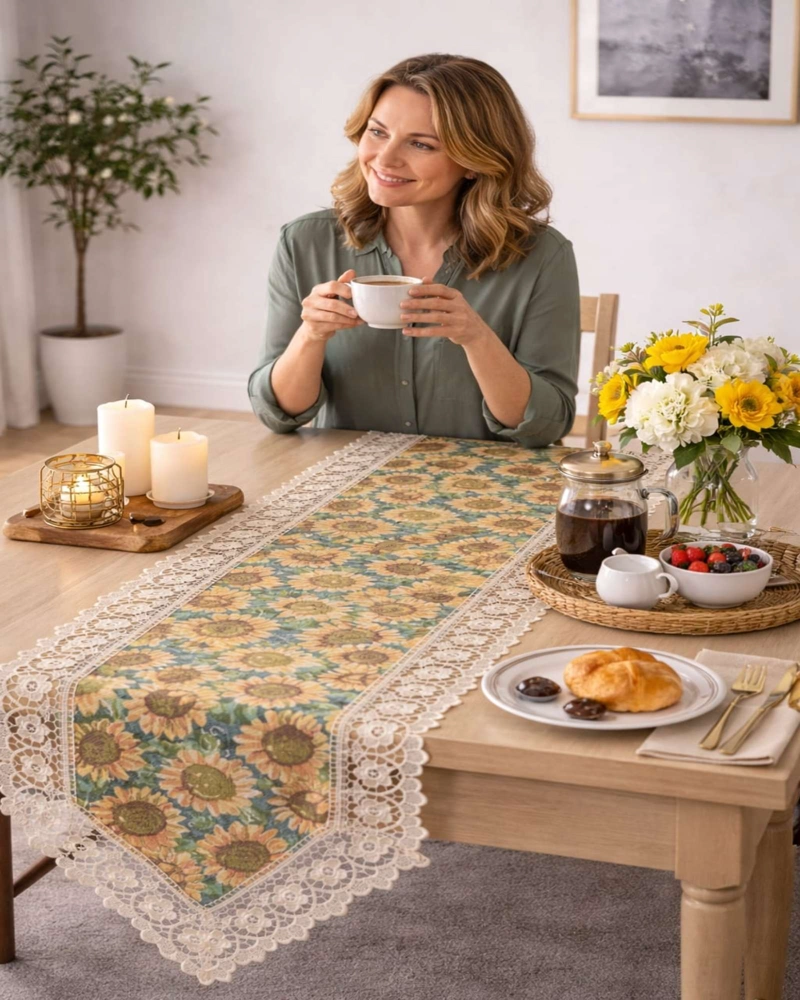 CAMINO DE MESA ESTILO BOHO CHIC 40X180 CM DECORACION ELEGANTE - 4