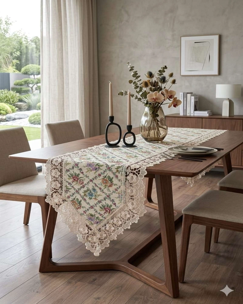 CAMINO DE MESA ESTILO BOHO CHIC 40X180 CM DECORACION ELEGANTE - 1