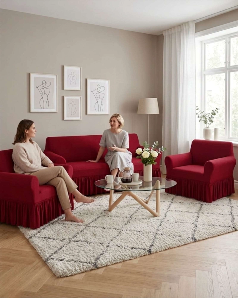 JUEGO DE FUNDAS PARA SILLON ELASTICAS CON FAROLAO 3+1+1 - 1
