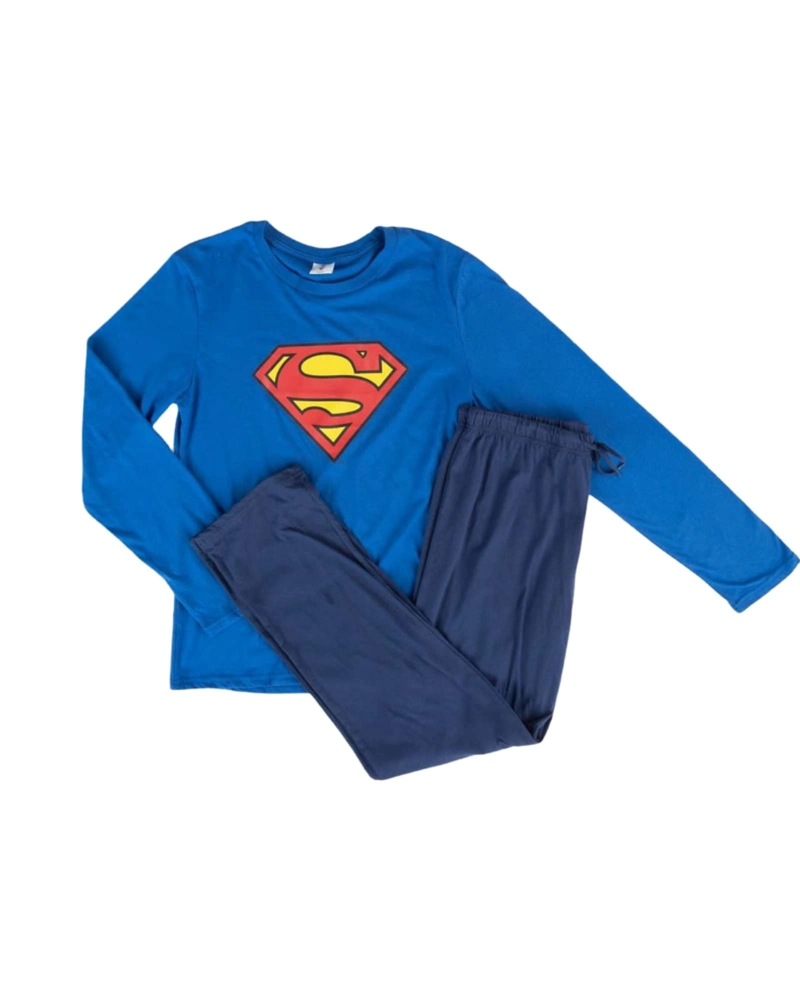 PIJAMA SUPERMAN HOMBRE MICROPOLAR TE RMICO INVIERNO TALLA M A3 - 6