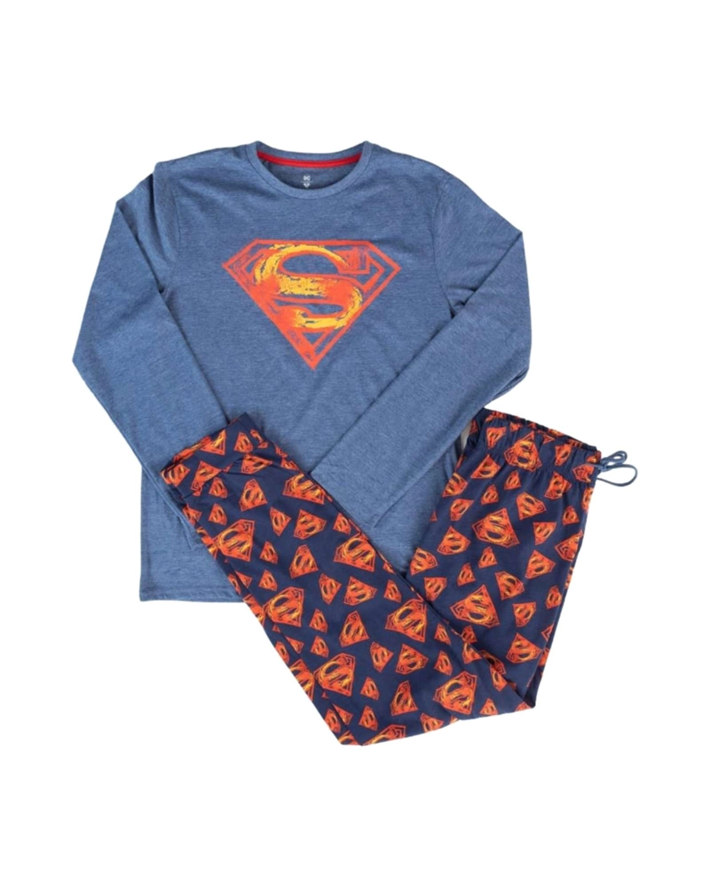 PIJAMA SUPERMAN HOMBRE MICROPOLAR TE RMICO INVIERNO TALLA M A5 - 5