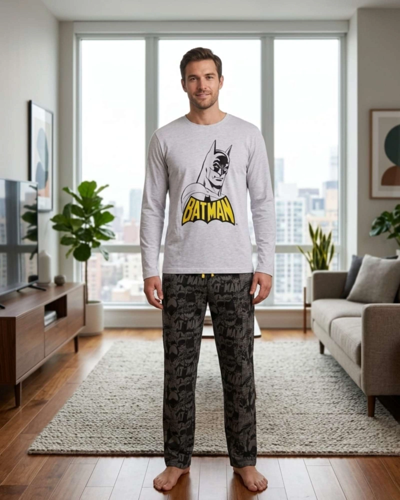 PIJAMA HOMBRE BATMAN MICROPOLAR TE RMICO INVIERNO TALLA M B1 - 1