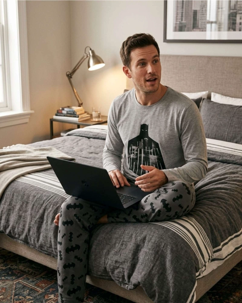 PIJAMA HOMBRE BATMAN MICROPOLAR TE RMICO INVIERNO TALLA M B3 - 3