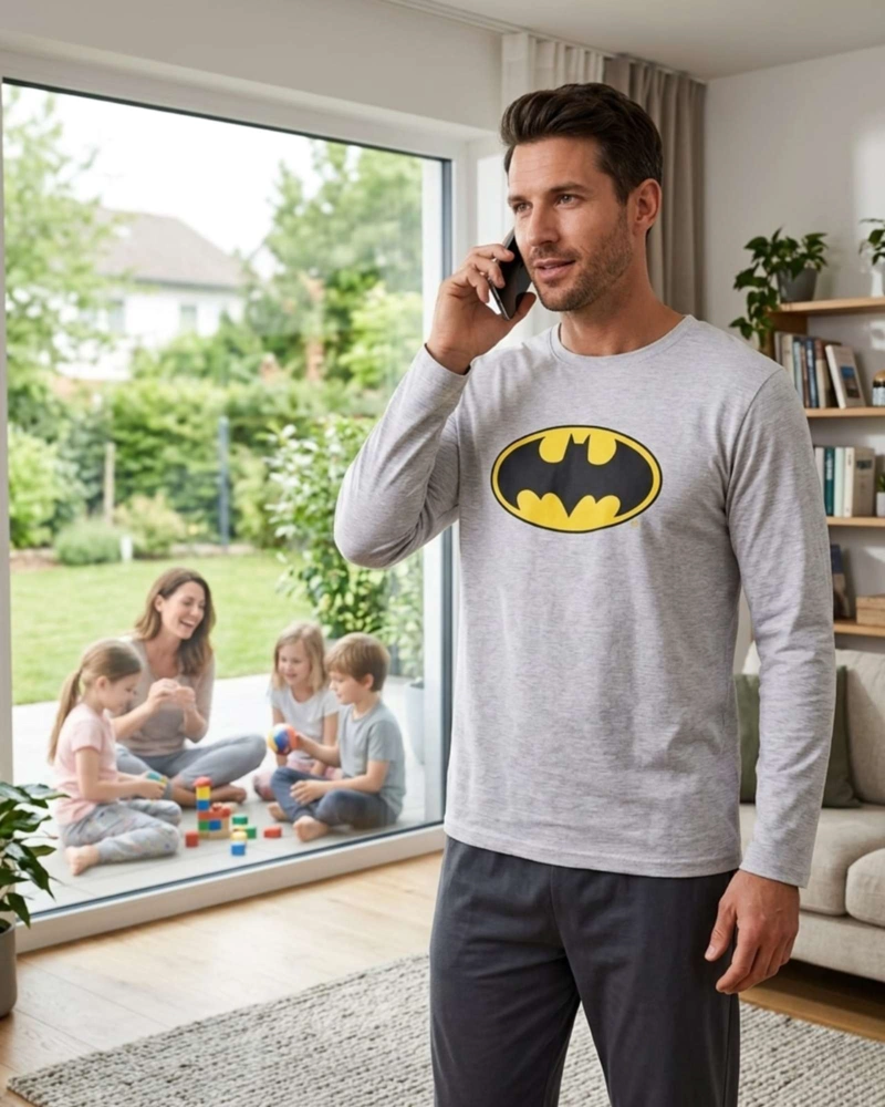 PIJAMA HOMBRE BATMAN MICROPOLAR TE RMICO INVIERNO TALLA M B4 - 3