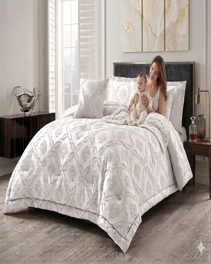 CUBRECAMA QUILT NORDICO DELGADO DISEÑO FLORES PLAZA Y MEDIA - 1