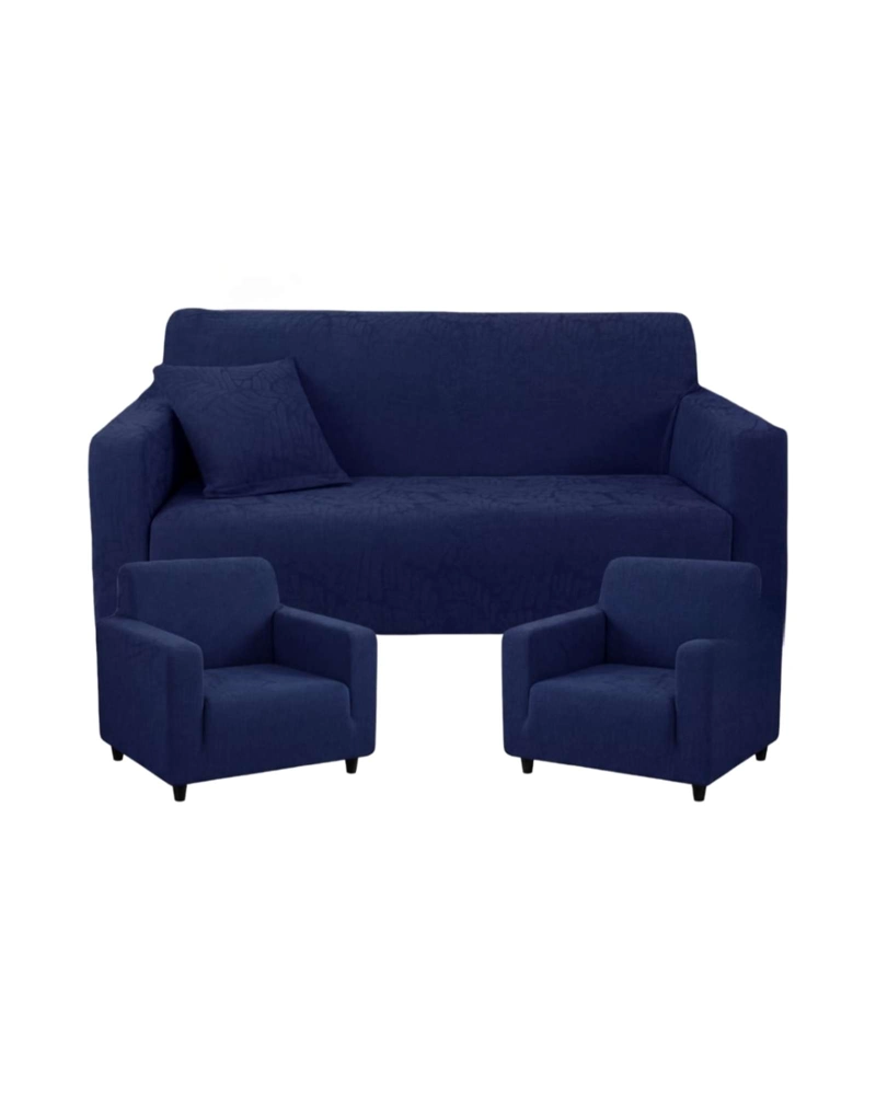 JUEGO DE FUNDAS PARA SILLONES 3+1+1 DISEÑO HOJAS ELASTICAS Y LAVABLES - 5