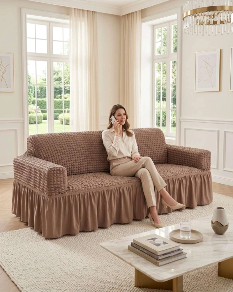 PROTECTOR DE SILLON TURCO 3 CUERPOS DISEÑO ELEGANTE - 1