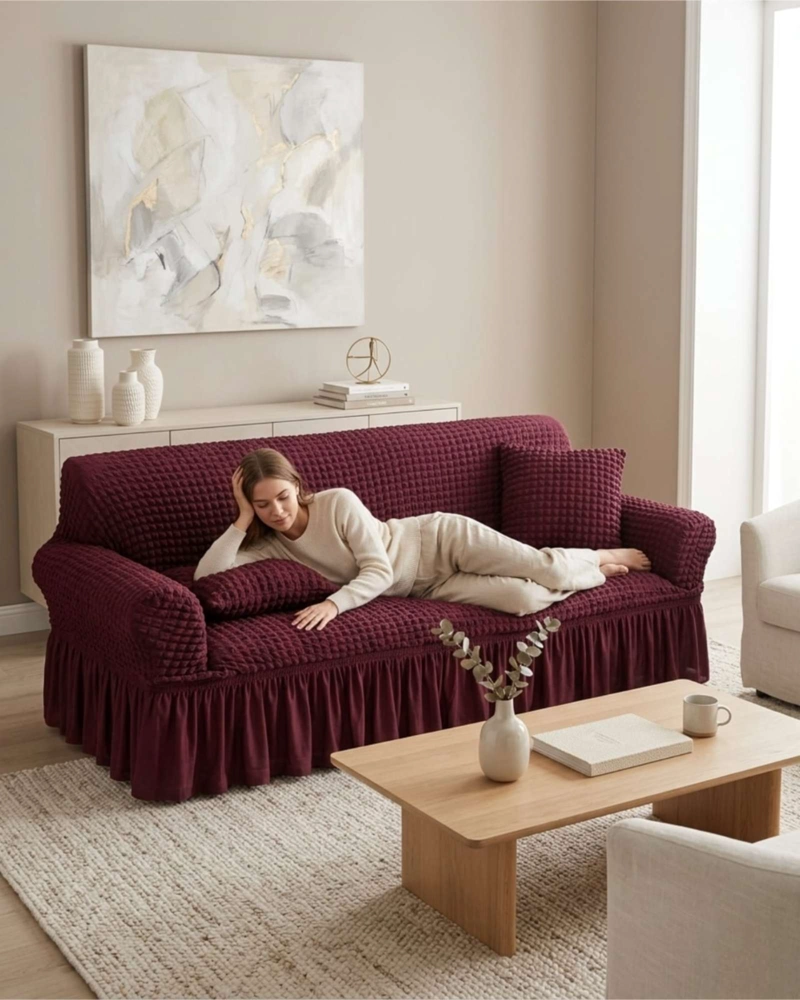 PROTECTOR DE SILLON TURCO 3 CUERPOS DISEÑO ELEGANTE - 3