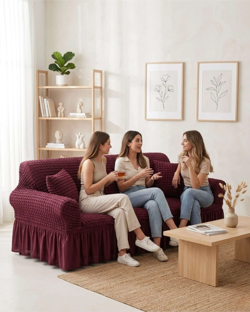 PROTECTOR DE SILLON TURCO 3 CUERPOS DISEÑO ELEGANTE - 4