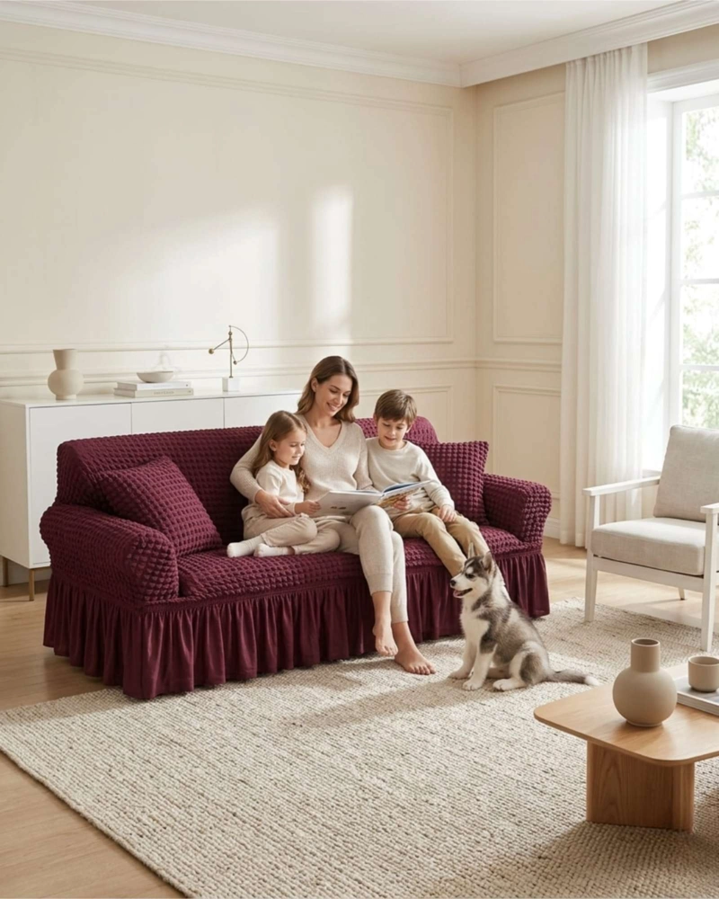 PROTECTOR DE SILLON TURCO 3 CUERPOS DISEÑO ELEGANTE - 5
