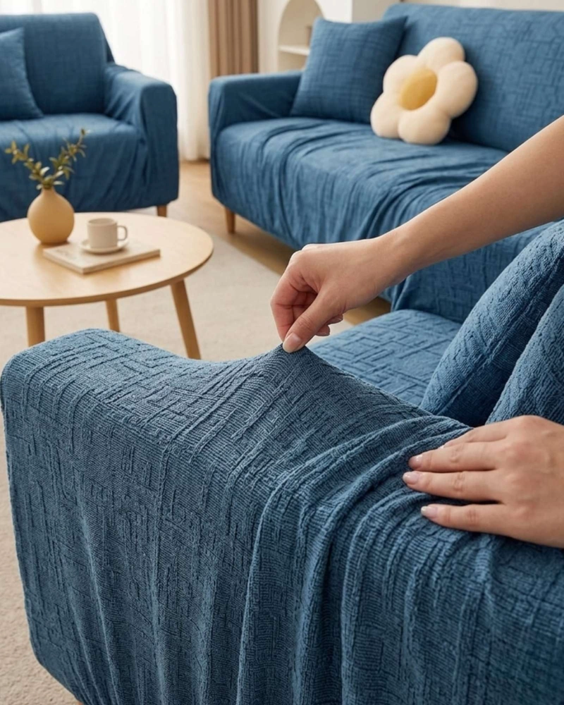 SET CUBRE SILLON 3+1+1 PROTECTOR DE TELA REFORZADA - LAVABLE Y RESISTENTE - 3