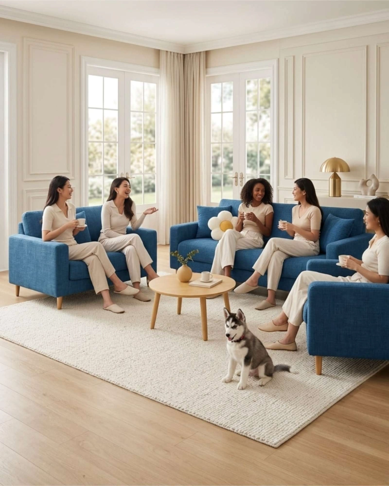 SET CUBRE SILLON 3+1+1 PROTECTOR DE TELA REFORZADA - LAVABLE Y RESISTENTE - 5