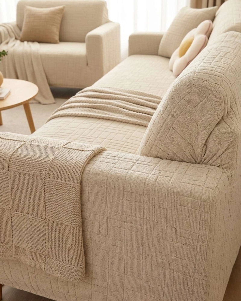 SET CUBRE SILLON 3+1+1 PROTECTOR DE TELA REFORZADA - LAVABLE Y RESISTENTE - 3