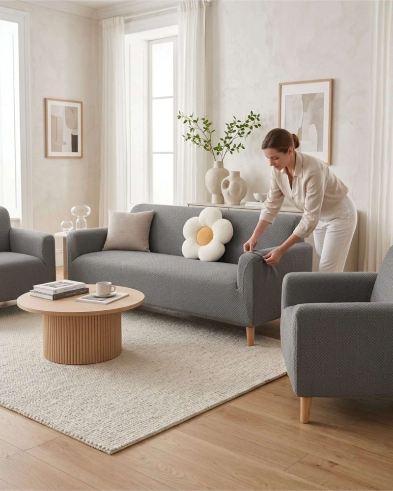 JUEGO DE CUBRE SILLON 3+1+1 TEXTURIZADO PREMIUM - AJUSTE PERFECTO - 2