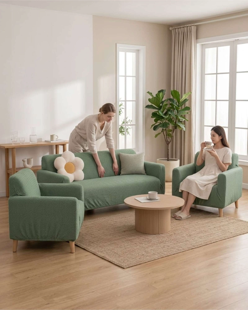 JUEGO DE CUBRE SILLON 3+1+1 TEXTURIZADO PREMIUM - AJUSTE PERFECTO - 4