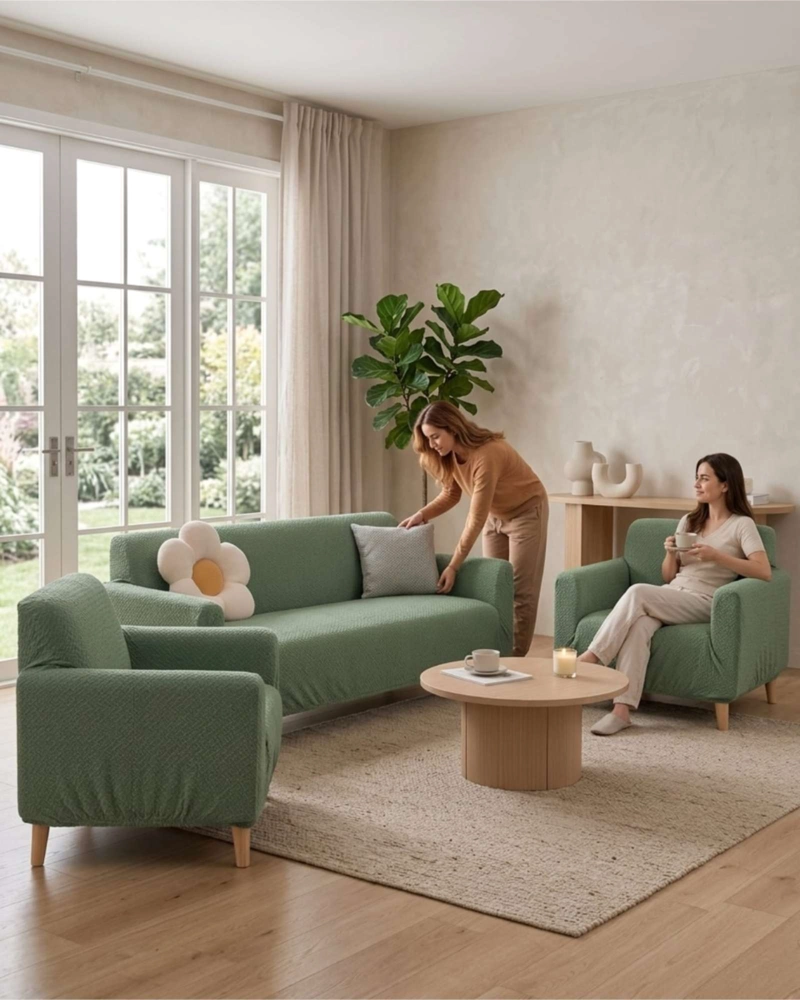 JUEGO DE CUBRE SILLON 3+1+1 TEXTURIZADO PREMIUM - AJUSTE PERFECTO - 5