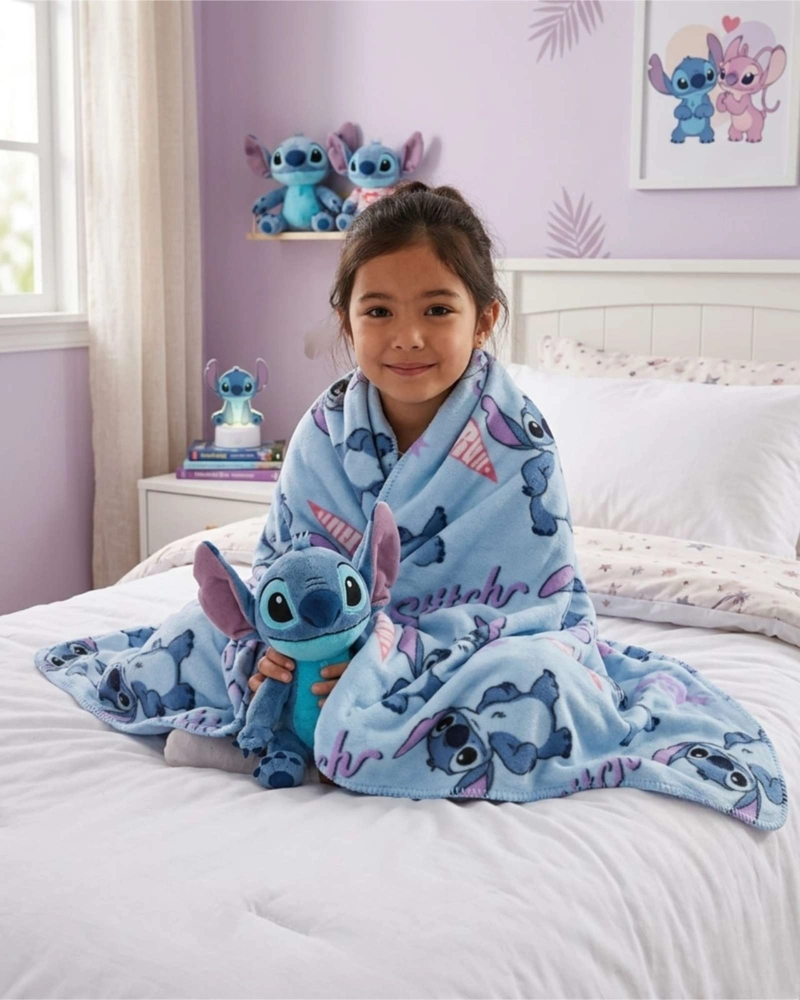 MANTA POLAR INFANTIL 115X130 CM SUAVE Y LIGERA STITCH - 1