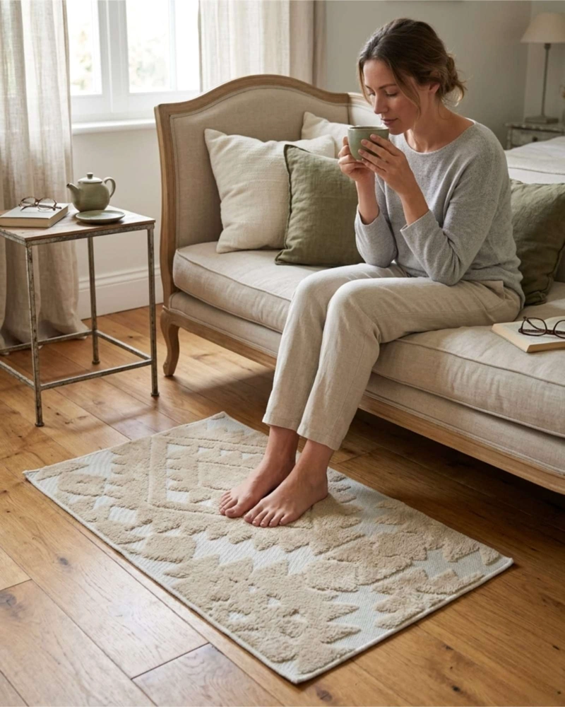 BAJADA DE CAMA MODERNA 50X80CM DISEÑO JACQUARD - 2