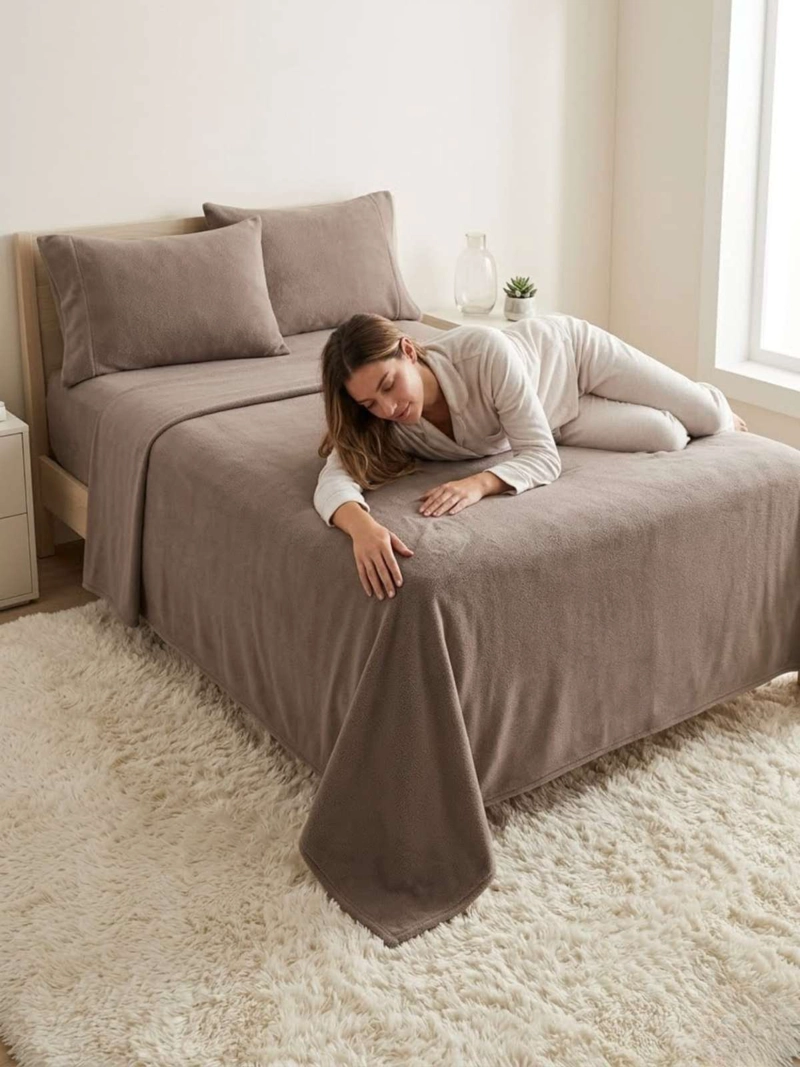 SABANAS TE RMICAS DE POLAR ESPONJOSA 2 PLAZAS TACTO SUAVE - 6