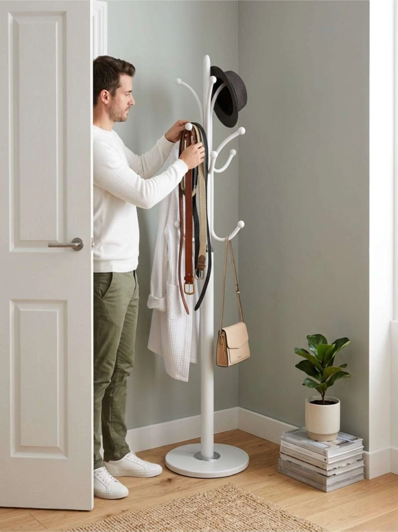 PERCHERO PEDESTAL DE CERAMICA ALTA RESISTENCIA Y  FIRMEZA 178CM ELEGANTE - 1