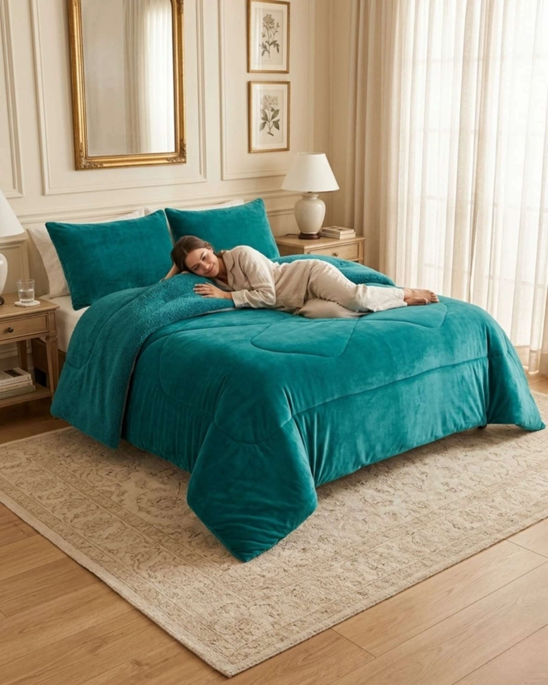 PLUMON CUBRECAMA KING PLUSH CON REVERSO CHIPORRO INVIERNO - 3