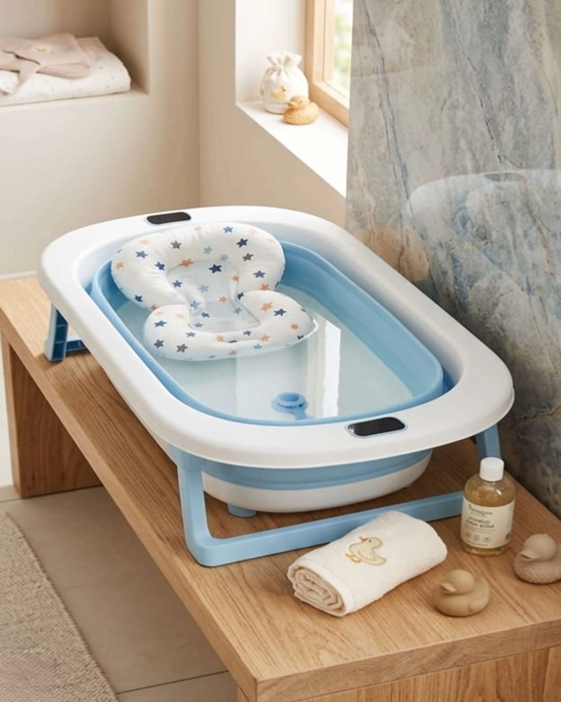 BAÑERA PLEGABLE PREMIUM TERMOMETRO DIGITAL + COJIN ERGONOMICO ANTIDESLIZANTE - 5