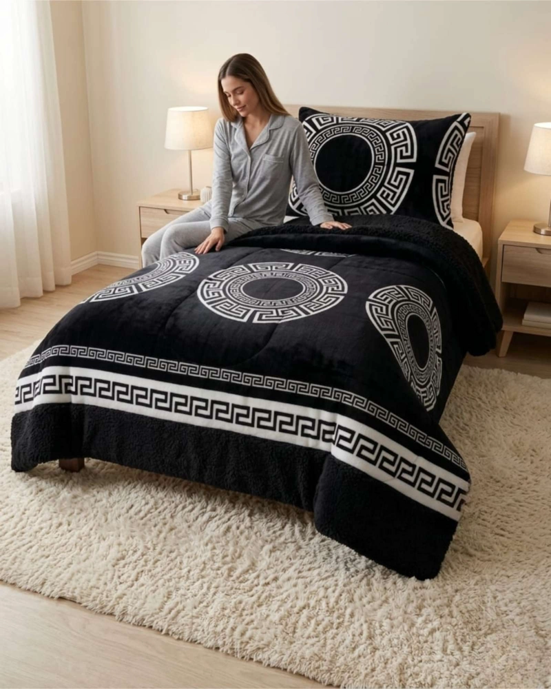 CUBRECAMA PLUSH CON CHIPORRO PLAZA Y MEDIA DISEÑO PREMIUM - 5