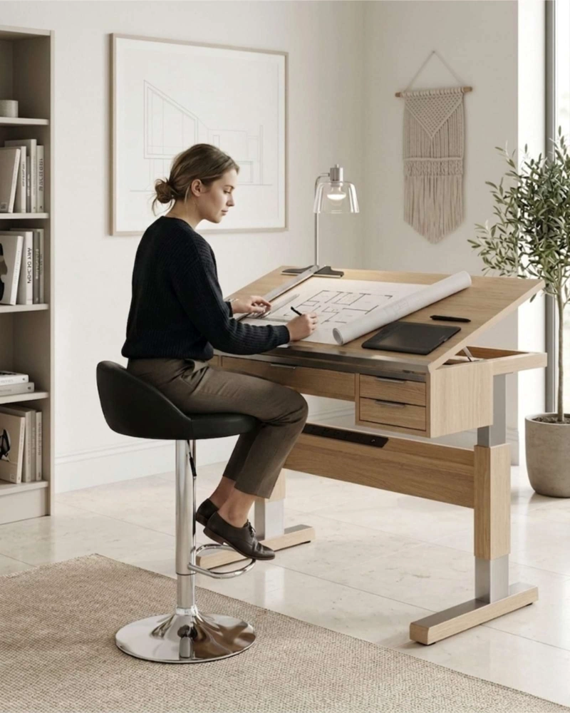 SILLA DE BAR ERGONOMICA AJUSTABLE CON APOYAPIE S - 1