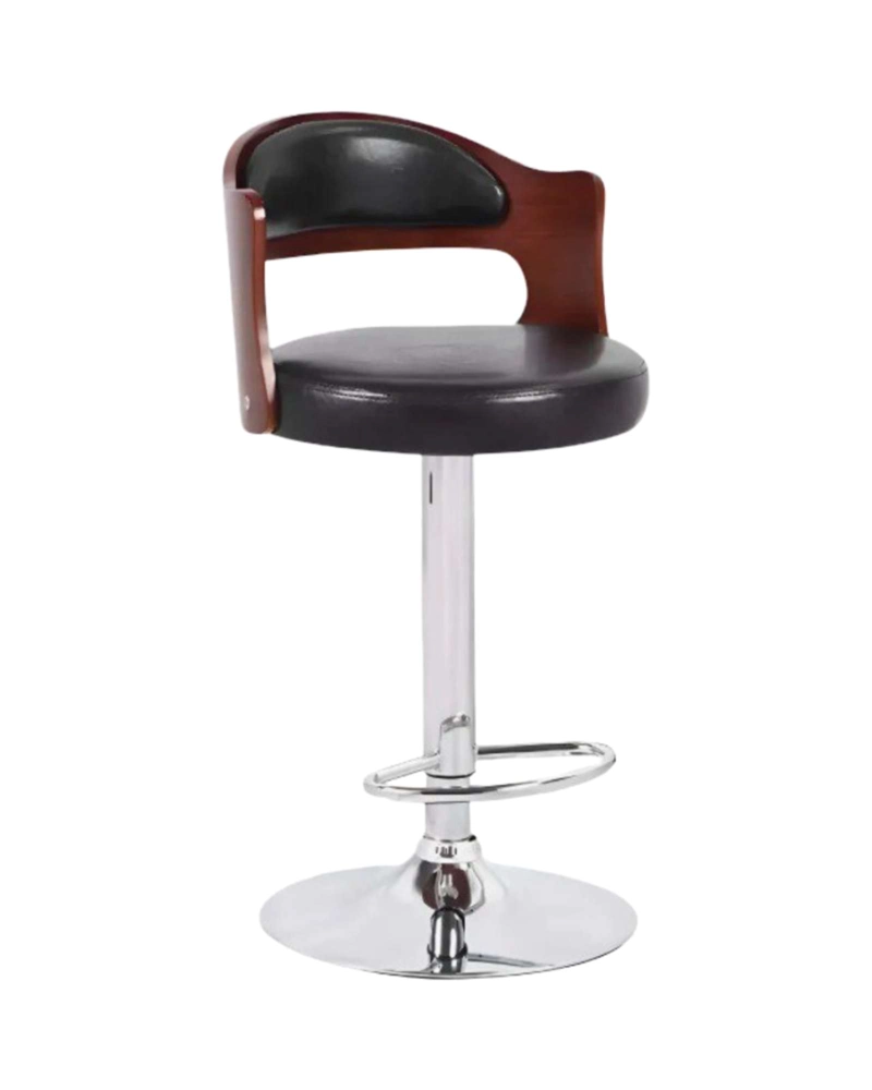 SET 2 TABURETE DE BAR MADERA Y ECOCUERO PREMIUM GIRATORIO Y AJUSTABLE - 5