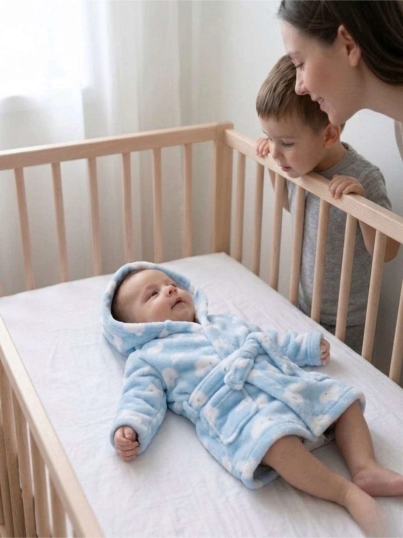 BATA DE BAÑO BEBE  CON CAPUCHA DISEÑOS NIÑA Y NIÑO - 4