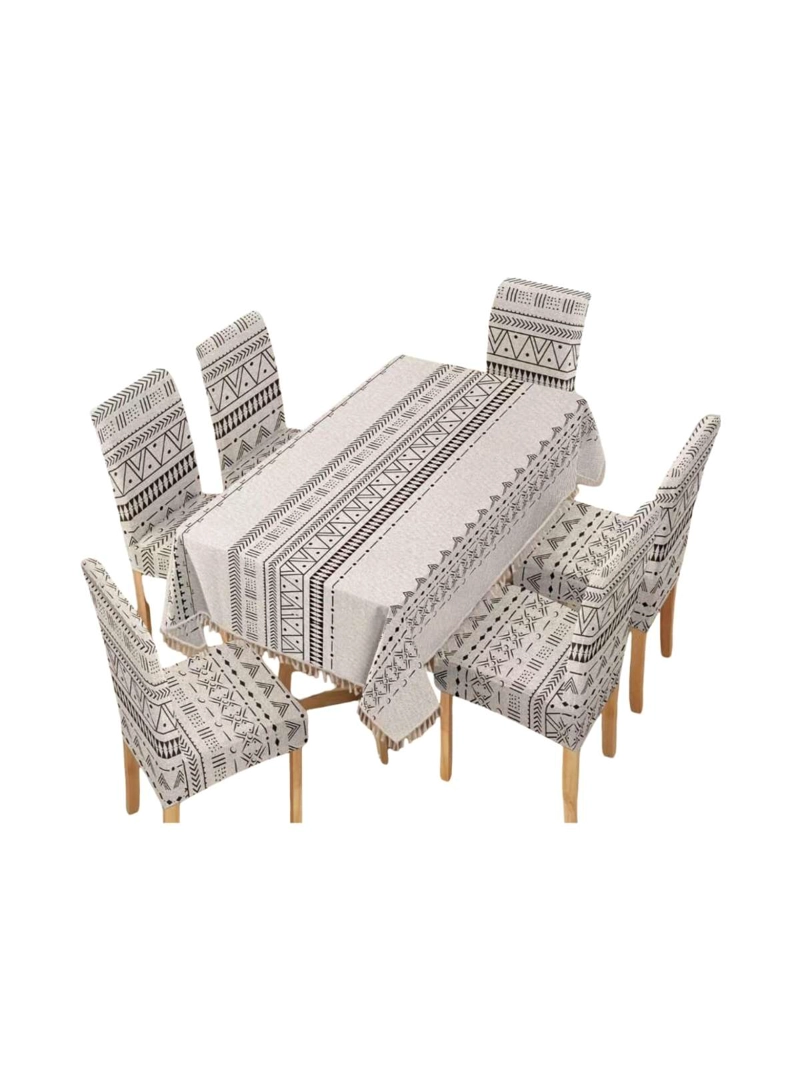 SET DE MANTEL ANTIMANCHAS + 6 FUNDAS SILLAS ELASTICAS - 3