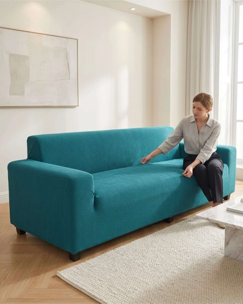 FUNDA DE SOFA 4 CUERPOS TELA CUADRILLE DE ELASTICO PREMIUM - 1