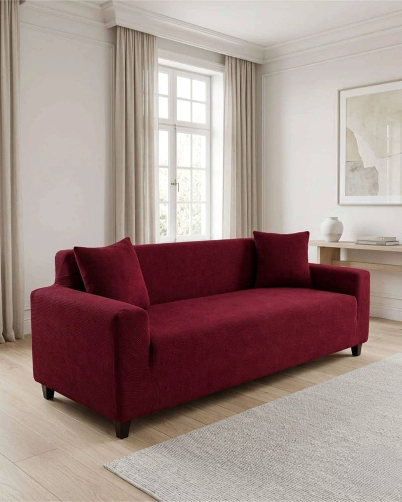 FUNDA DE SOFA 4 CUERPOS TELA CUADRILLE DE ELASTICO PREMIUM - 2