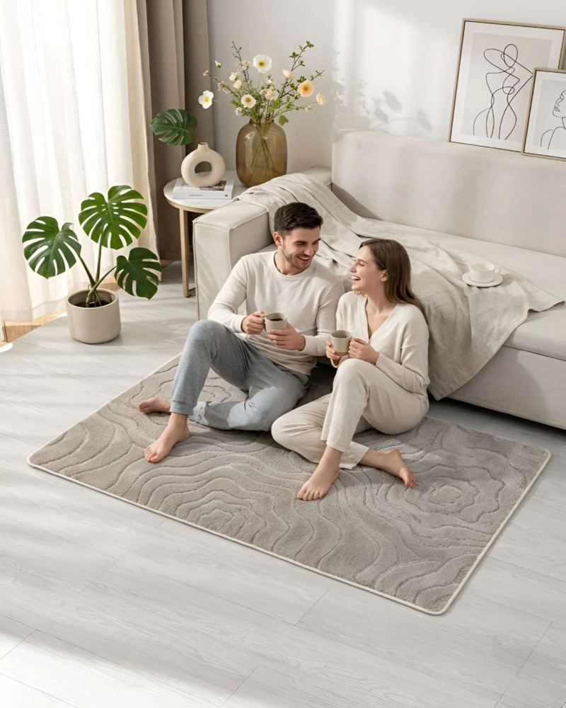 ALFOMBRA LIVING Y DORMITORIO DECORACION PARA HOGAR MINIMALISTA - 5