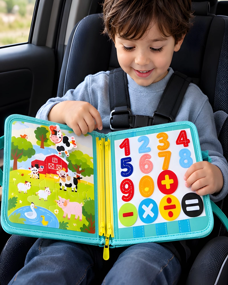 LIBRO SENSORIAL CON TABLERO DE ACTIVIDADES MOTRICIDAD FINA - 4