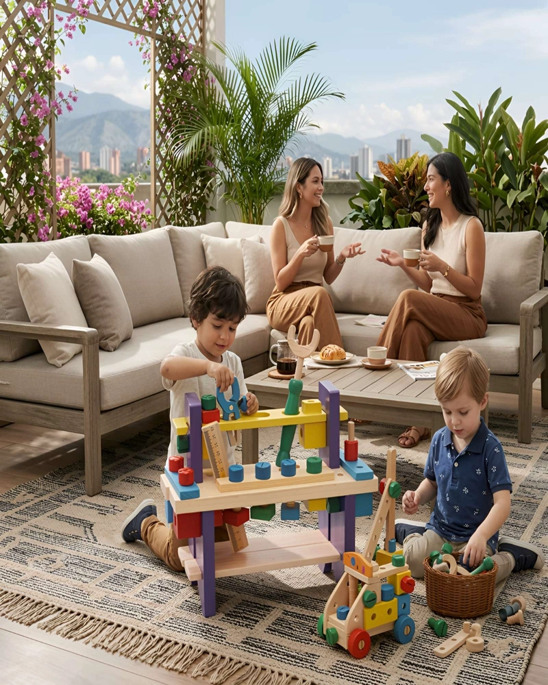 BANCO DE HERRAMIENTAS DE MADERA DIDACTICO MONTESSORI PARA NIÑOS - 3