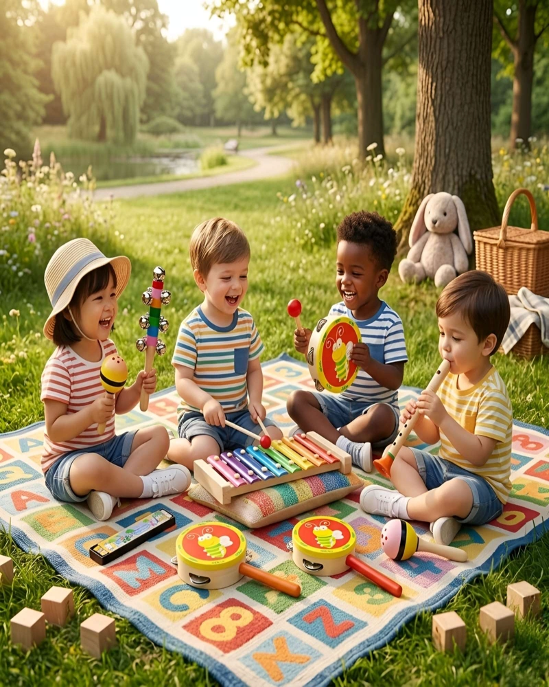 SET DE INSTRUMENTOS MUSICALES DE MADERA PARA NIÑOS - 3