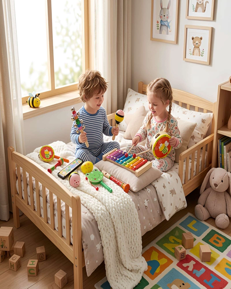 SET DE INSTRUMENTOS MUSICALES DE MADERA PARA NIÑOS - 5
