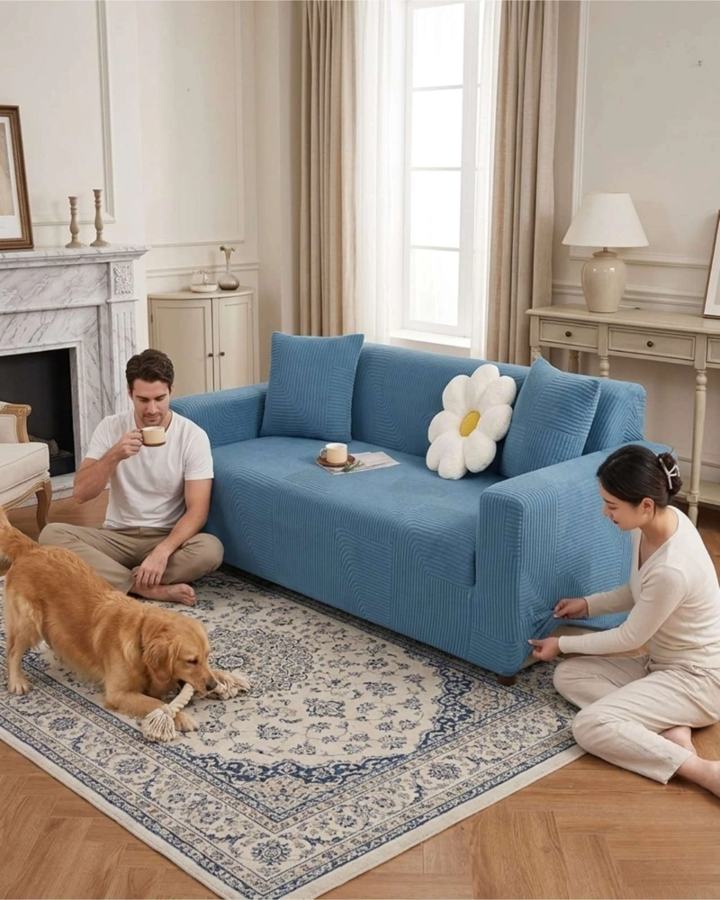 FUNDA DE SOFA 1 CUERPO TELA POLAR ELASTICO SUAVE - 3