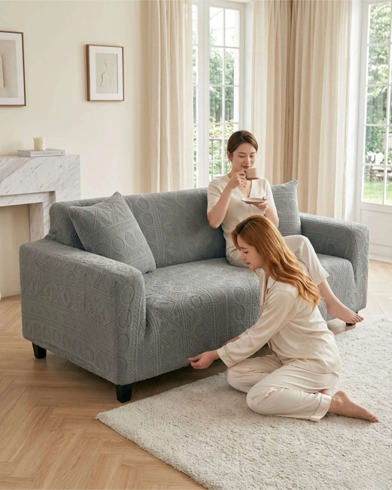FUNDA DE SOFA 3 CUERPOS TELA POLAR ELASTICO SUAVE - 1