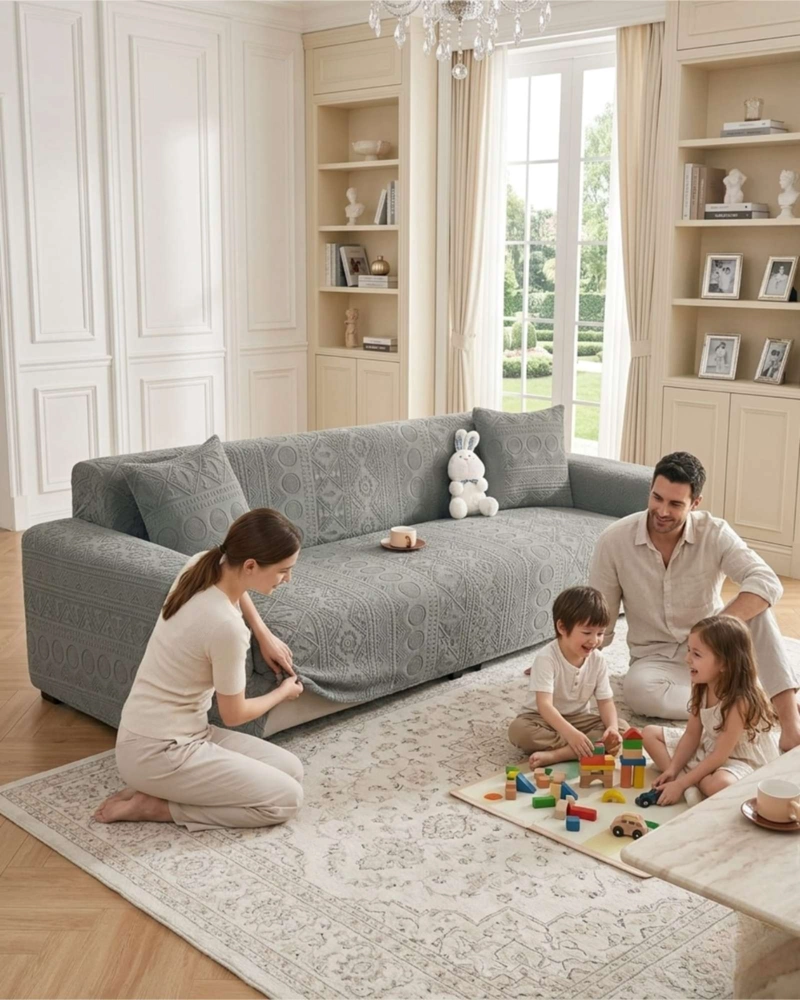 FUNDA DE SOFA 3 CUERPOS TELA POLAR ELASTICO SUAVE - 3
