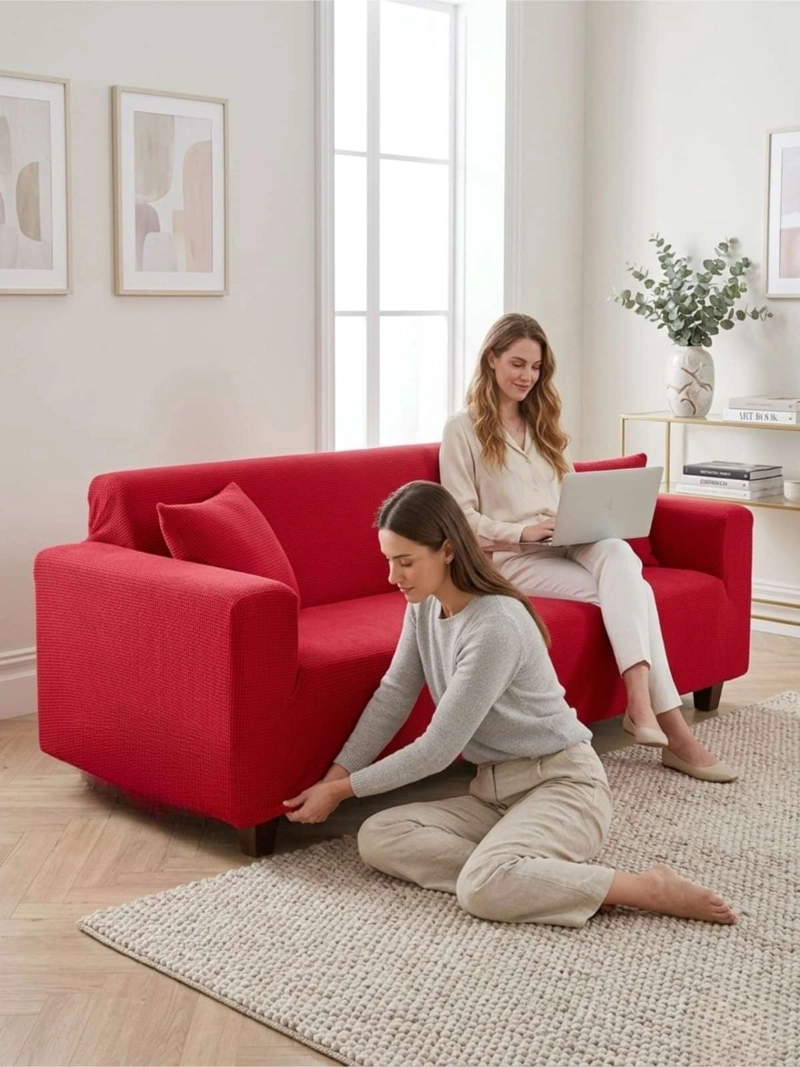FUNDA DE SOFA ELASTICA CUADRILLE : RENUEVA TU LIVING EN MINUTOS (1 CUERPO) - 4