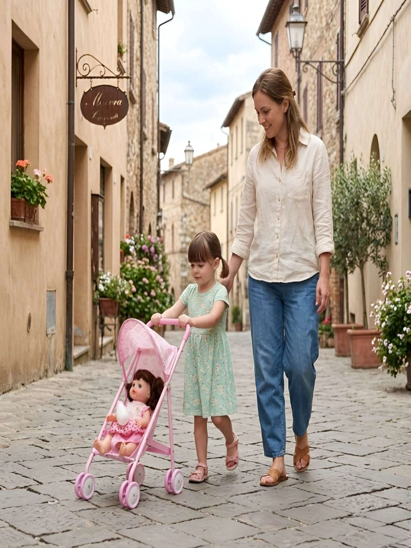 SET MUÑECA INTERACTIVA CON COCHE DE PASEO PLEGABLE - 2