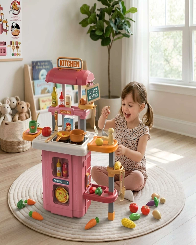 SET COCINA DE JUGUETE 3 EN 1 MOBILE KITCHEN MALETA CON ACCESORIOS - 1