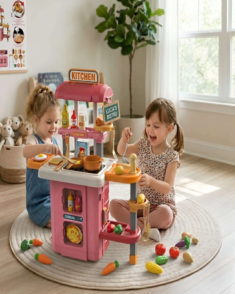 SET COCINA DE JUGUETE 3 EN 1 MOBILE KITCHEN MALETA CON ACCESORIOS - 2