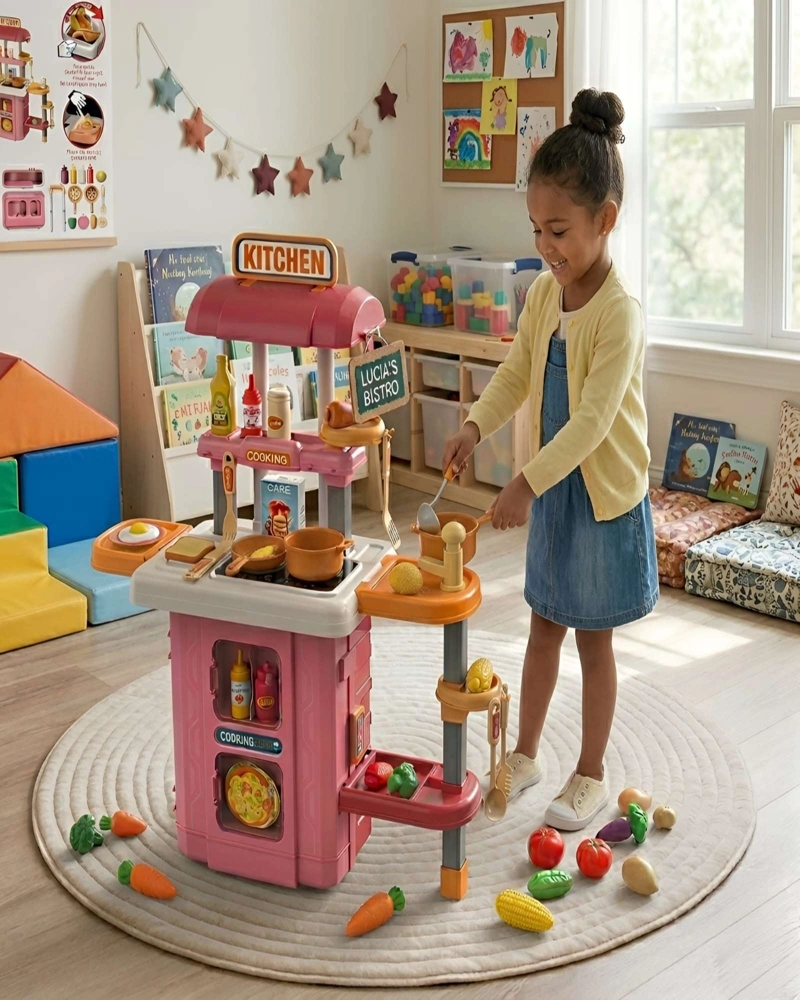 SET COCINA DE JUGUETE 3 EN 1 MOBILE KITCHEN MALETA CON ACCESORIOS - 5