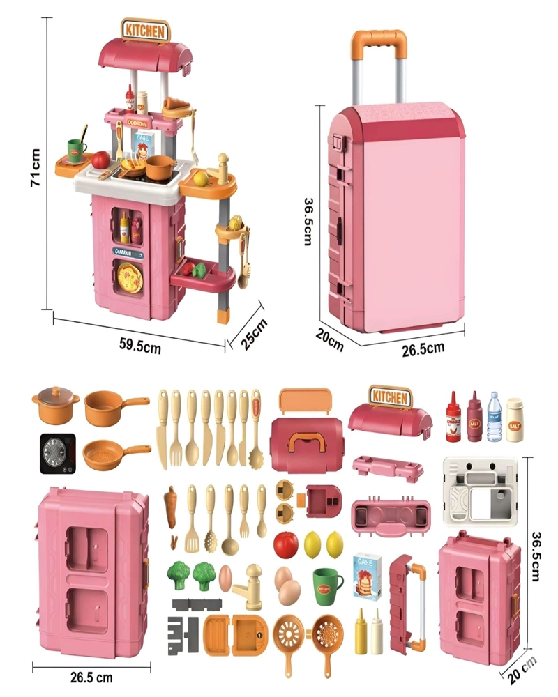SET COCINA DE JUGUETE 3 EN 1 MOBILE KITCHEN MALETA CON ACCESORIOS - 7